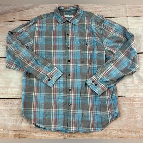 Tommy Bahama Men's Size Large Fresno Plaid Button Down Shirt Retail $138 - Picture 2 of 9